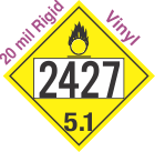 Oxidizer Class 5.1 UN2427 20mil Rigid Vinyl DOT Placard