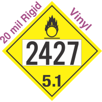 Oxidizer Class 5.1 UN2427 20mil Rigid Vinyl DOT Placard