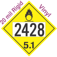 Oxidizer Class 5.1 UN2428 20mil Rigid Vinyl DOT Placard