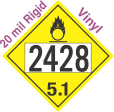 Oxidizer Class 5.1 UN2428 20mil Rigid Vinyl DOT Placard
