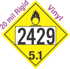 Oxidizer Class 5.1 UN2429 20mil Rigid Vinyl DOT Placard