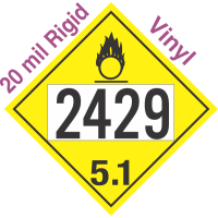 Oxidizer Class 5.1 UN2429 20mil Rigid Vinyl DOT Placard