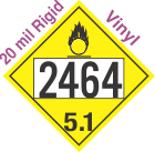 Oxidizer Class 5.1 UN2464 20mil Rigid Vinyl DOT Placard