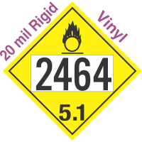 Oxidizer Class 5.1 UN2464 20mil Rigid Vinyl DOT Placard