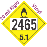 Oxidizer Class 5.1 UN2465 20mil Rigid Vinyl DOT Placard