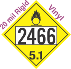 Oxidizer Class 5.1 UN2466 20mil Rigid Vinyl DOT Placard