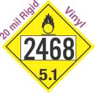 Oxidizer Class 5.1 UN2468 20mil Rigid Vinyl DOT Placard