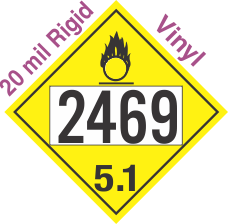 Oxidizer Class 5.1 UN2469 20mil Rigid Vinyl DOT Placard