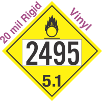 Oxidizer Class 5.1 UN2495 20mil Rigid Vinyl DOT Placard