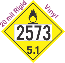 Oxidizer Class 5.1 UN2573 20mil Rigid Vinyl DOT Placard
