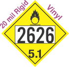 Oxidizer Class 5.1 UN2626 20mil Rigid Vinyl DOT Placard