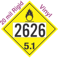 Oxidizer Class 5.1 UN2626 20mil Rigid Vinyl DOT Placard