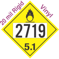 Oxidizer Class 5.1 UN2719 20mil Rigid Vinyl DOT Placard