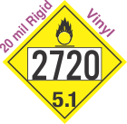 Oxidizer Class 5.1 UN2720 20mil Rigid Vinyl DOT Placard