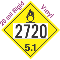 Oxidizer Class 5.1 UN2720 20mil Rigid Vinyl DOT Placard