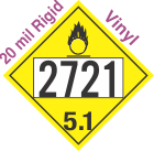 Oxidizer Class 5.1 UN2721 20mil Rigid Vinyl DOT Placard