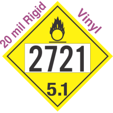 Oxidizer Class 5.1 UN2721 20mil Rigid Vinyl DOT Placard