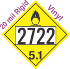 Oxidizer Class 5.1 UN2722 20mil Rigid Vinyl DOT Placard