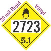 Oxidizer Class 5.1 UN2723 20mil Rigid Vinyl DOT Placard