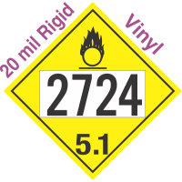 Oxidizer Class 5.1 UN2724 20mil Rigid Vinyl DOT Placard