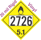 Oxidizer Class 5.1 UN2726 20mil Rigid Vinyl DOT Placard