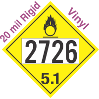 Oxidizer Class 5.1 UN2726 20mil Rigid Vinyl DOT Placard