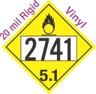 Oxidizer Class 5.1 UN2741 20mil Rigid Vinyl DOT Placard