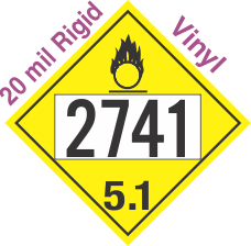 Oxidizer Class 5.1 UN2741 20mil Rigid Vinyl DOT Placard
