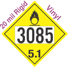 Oxidizer Class 5.1 UN3085 20mil Rigid Vinyl DOT Placard