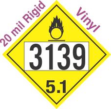 Oxidizer Class 5.1 UN3139 20mil Rigid Vinyl DOT Placard