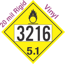 Oxidizer Class 5.1 UN3216 20mil Rigid Vinyl DOT Placard