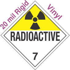 Radioactive Class 7 UN2910 20mil Rigid Vinyl DOT Placard