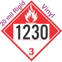 Combustible Class 3 UN1230 20mil Rigid Vinyl DOT Placard