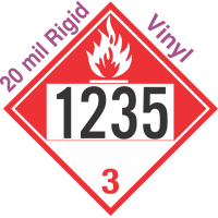 Combustible Class 3 UN1235 20mil Rigid Vinyl DOT Placard