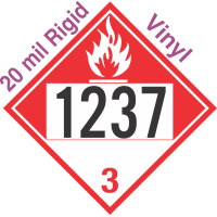 Combustible Class 3 UN1237 20mil Rigid Vinyl DOT Placard