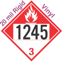 Combustible Class 3 UN1245 20mil Rigid Vinyl DOT Placard