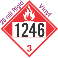 Combustible Class 3 UN1246 20mil Rigid Vinyl DOT Placard