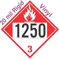 Combustible Class 3 UN1250 20mil Rigid Vinyl DOT Placard