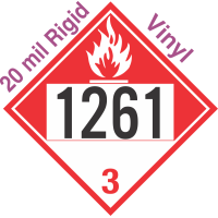 Combustible Class 3 UN1261 20mil Rigid Vinyl DOT Placard