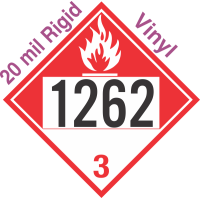 Combustible Class 3 UN1262 20mil Rigid Vinyl DOT Placard