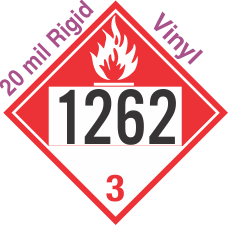 Combustible Class 3 UN1262 20mil Rigid Vinyl DOT Placard