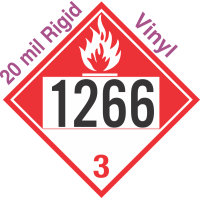 Combustible Class 3 UN1266 20mil Rigid Vinyl DOT Placard