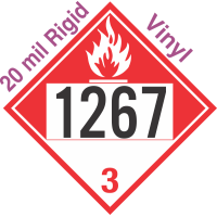 Combustible Class 3 UN1267 20mil Rigid Vinyl DOT Placard