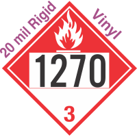 Combustible Class 3 UN1270 20mil Rigid Vinyl DOT Placard