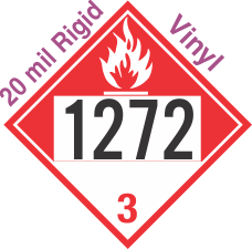 Combustible Class 3 UN1272 20mil Rigid Vinyl DOT Placard