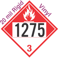 Combustible Class 3 UN1275 20mil Rigid Vinyl DOT Placard