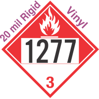 Combustible Class 3 UN1277 20mil Rigid Vinyl DOT Placard