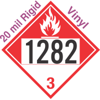 Combustible Class 3 UN1282 20mil Rigid Vinyl DOT Placard