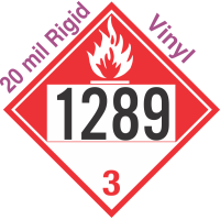 Combustible Class 3 UN1289 20mil Rigid Vinyl DOT Placard