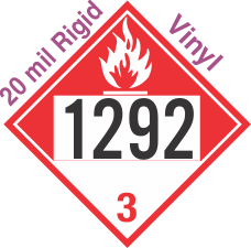 Combustible Class 3 UN1292 20mil Rigid Vinyl DOT Placard